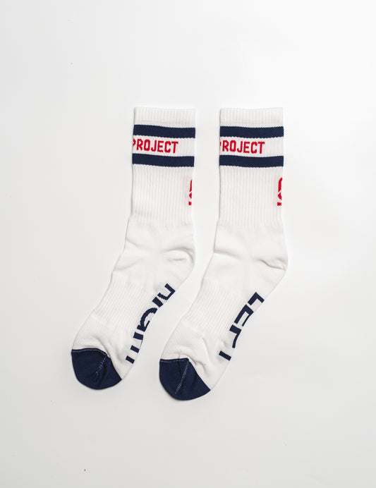BAREFOOT RETRO SOCKS WHITE / NAVY