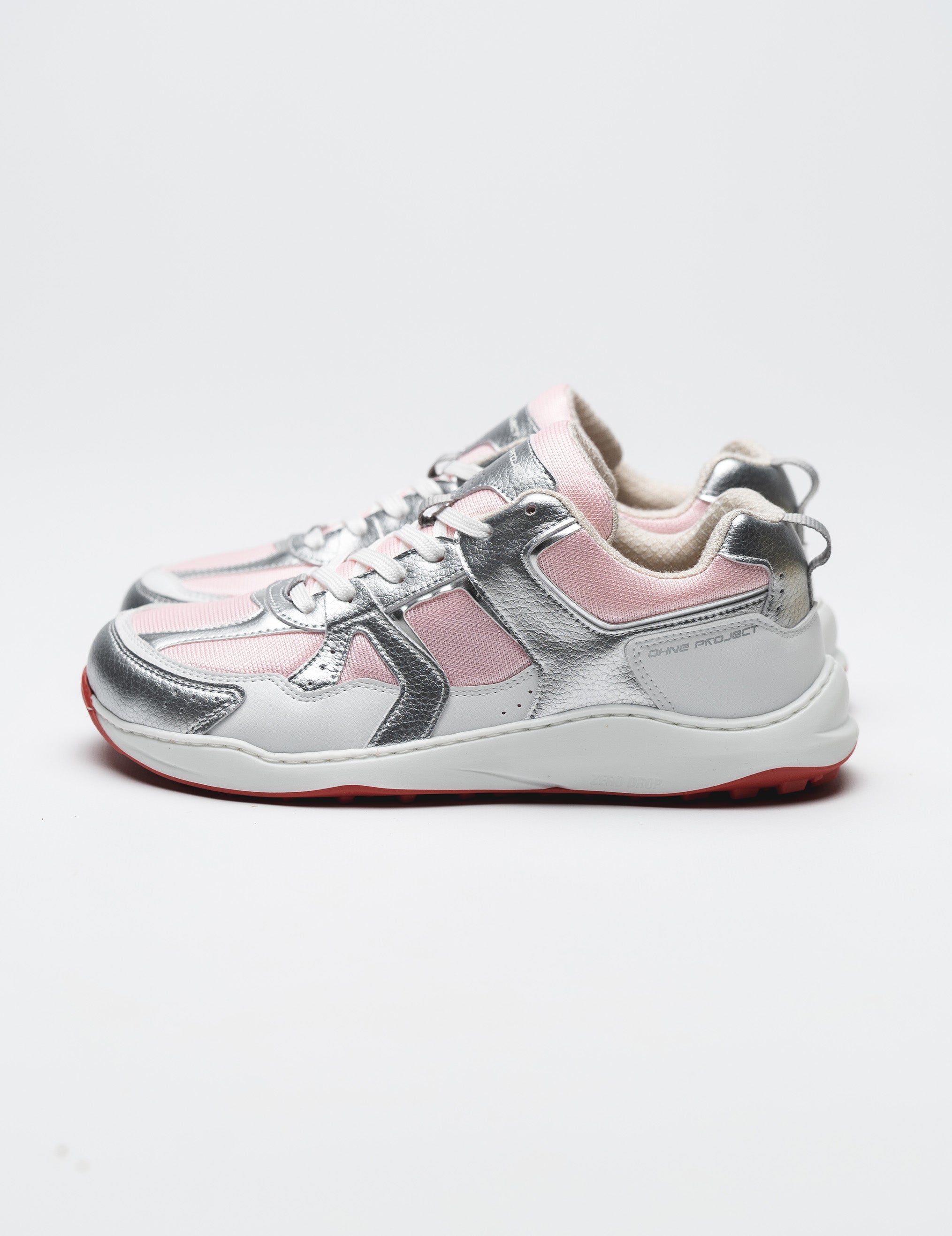 Offen【Reborn project】ROSE-pointed /WHITE Barefoot Sneaker Retro Run Silver Pink | OHNE PROJECT