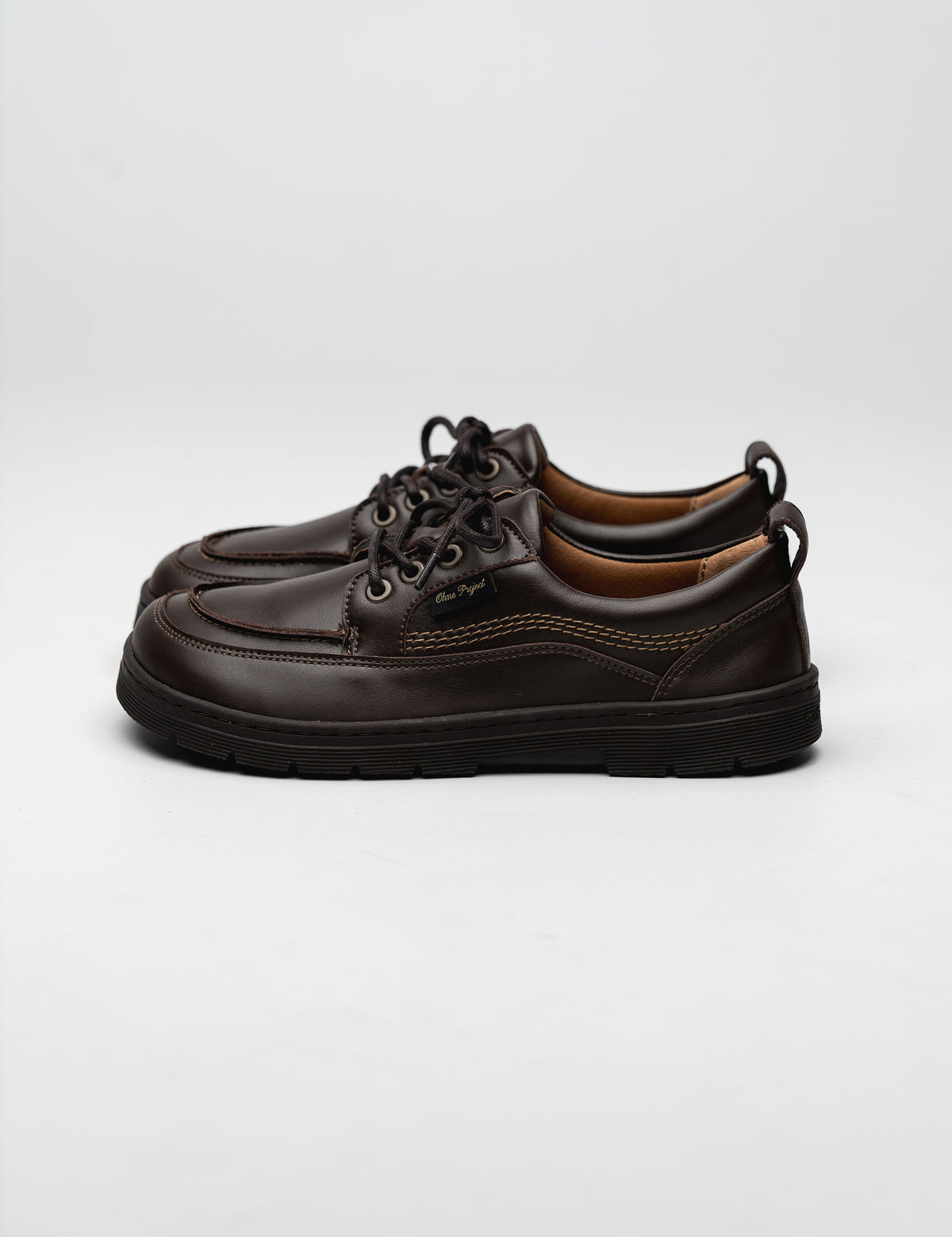 Barefoot lace-up shoe Axis Low Brown Crust Ohne Project side view