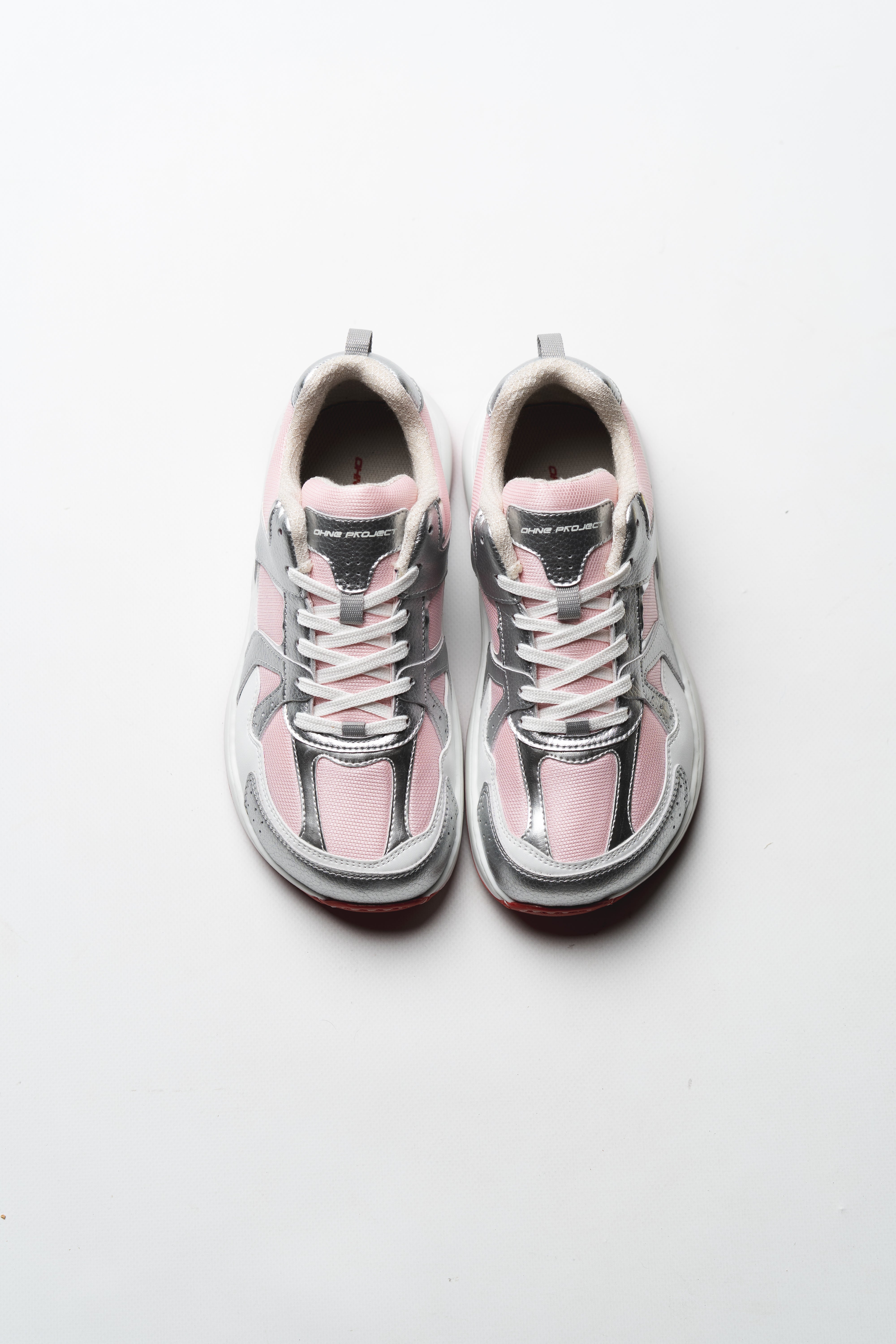 Offen【Reborn project】ROSE-pointed /WHITE Barefoot Sneaker Retro Run Silver Pink | OHNE PROJECT