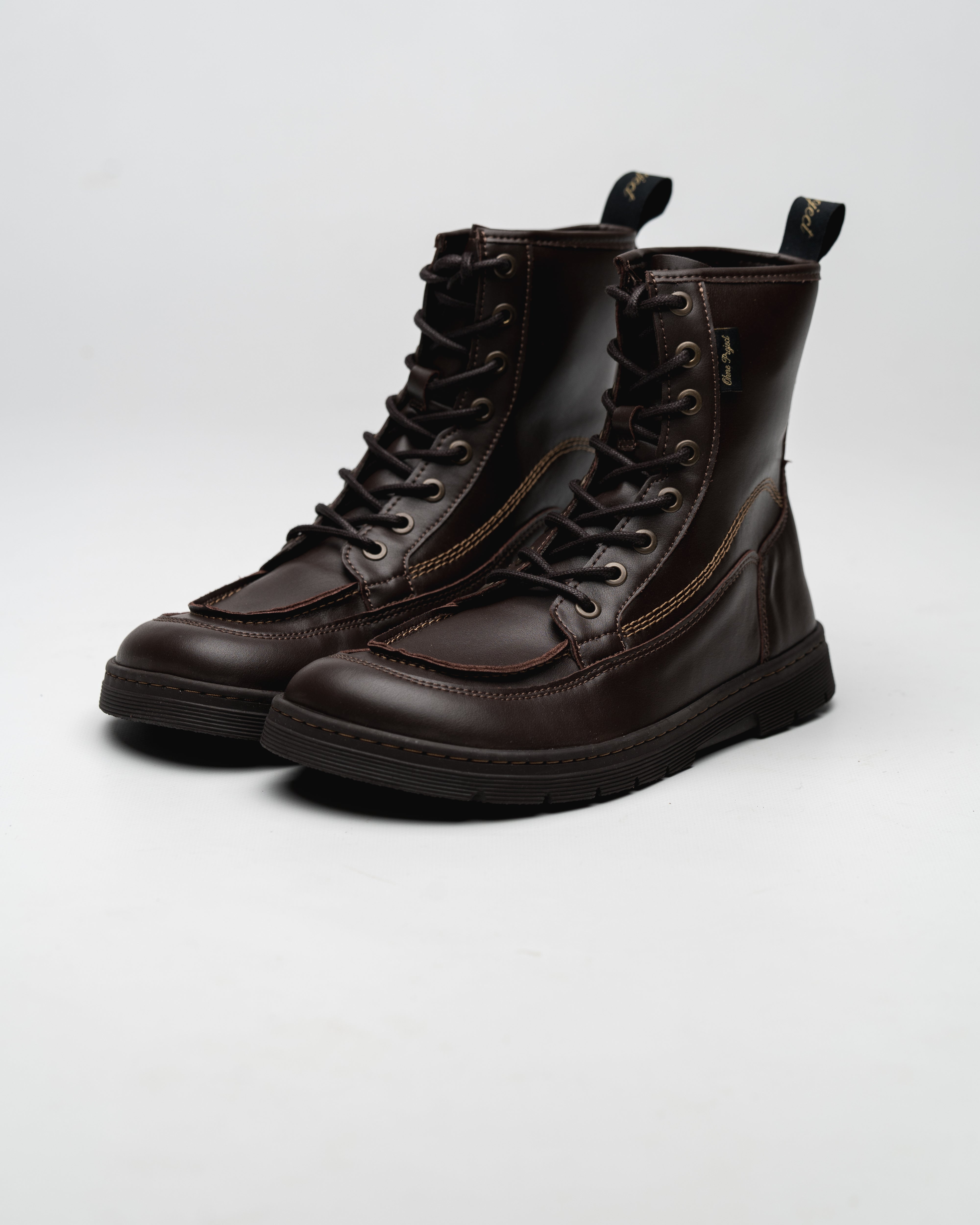 Barefoot Lace-up Boot Axis Brown Crust | OHNE Project