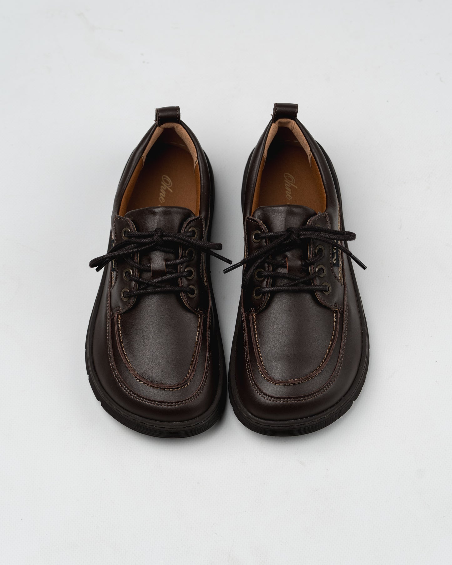 Barefoot lace-up shoe Axis Low Brown Crust Ohne Project top view