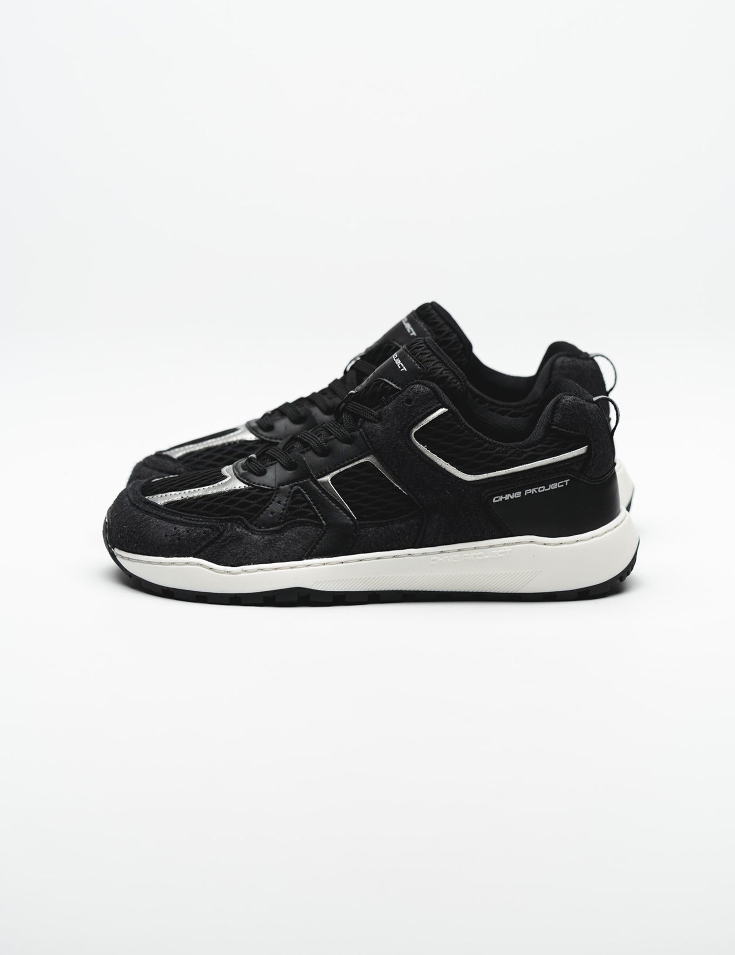 barefoot sneaker retro run silver & black Ohne Project Collection Retro Run 
