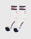 BAREFOOT RETRO SOCKS WHITE / NAVY