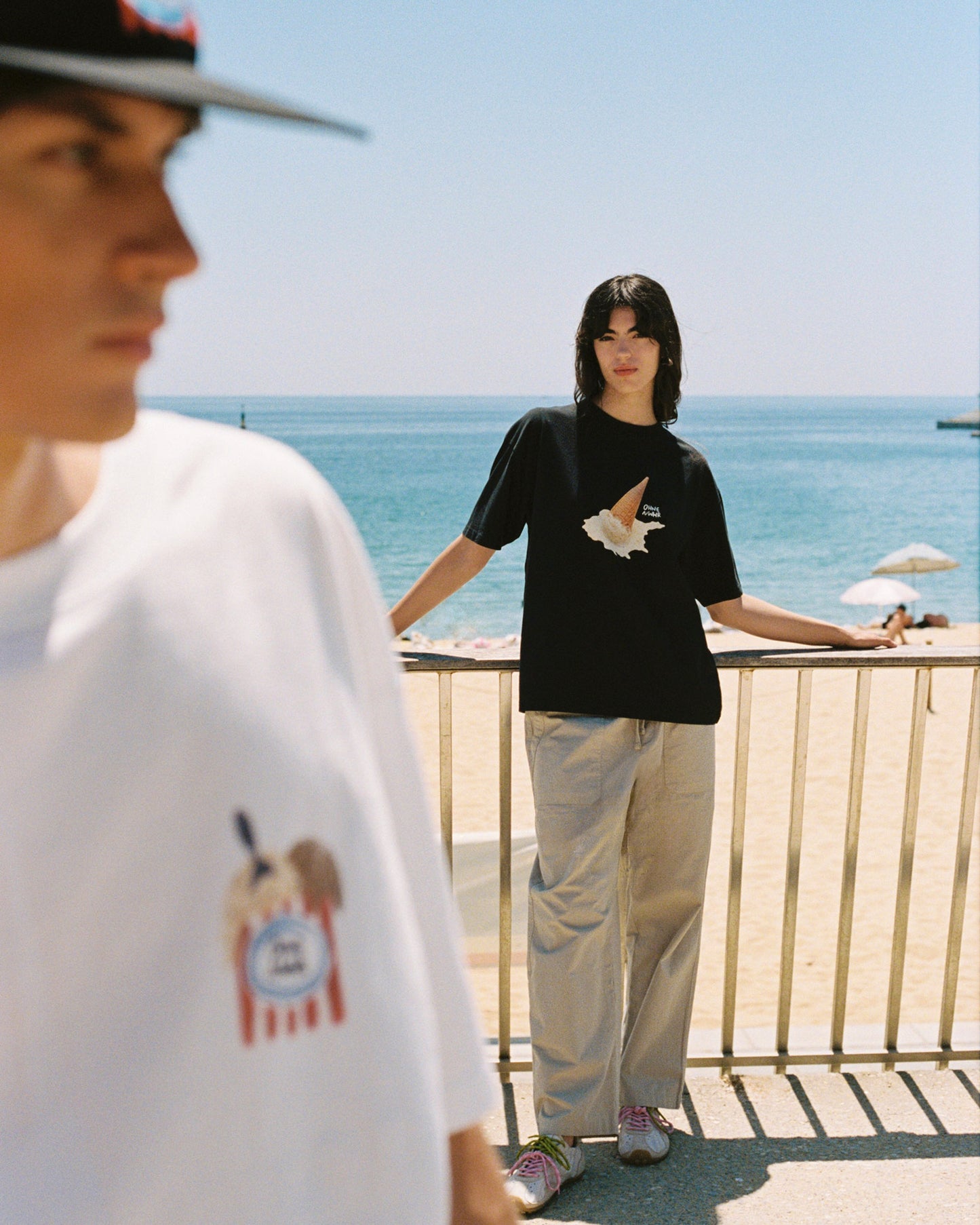 black t-shirt Ohne Project x Nowhere - on a model