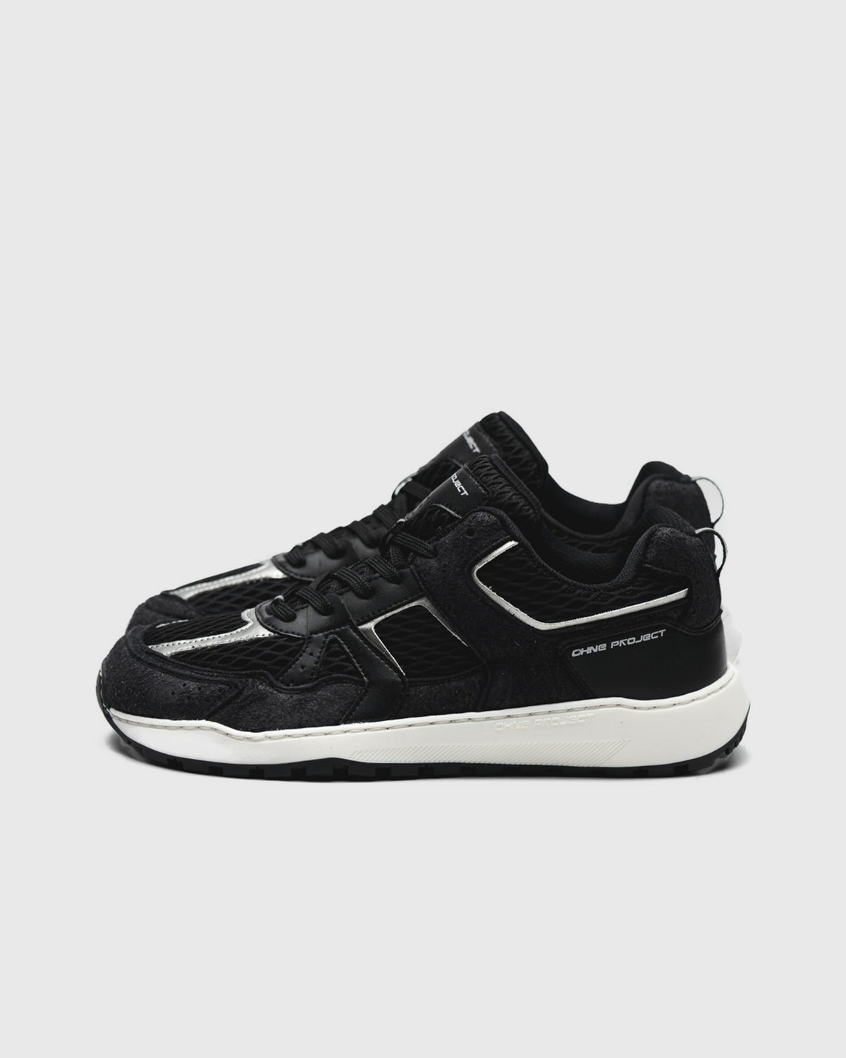 Barfuß Sneaker RETRO RUN SILVER BLACK