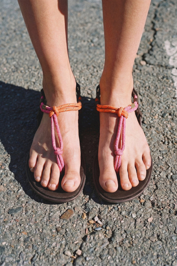 Cord Barefoot Sandal Tulum Libertas x Ohne Project - top view on model